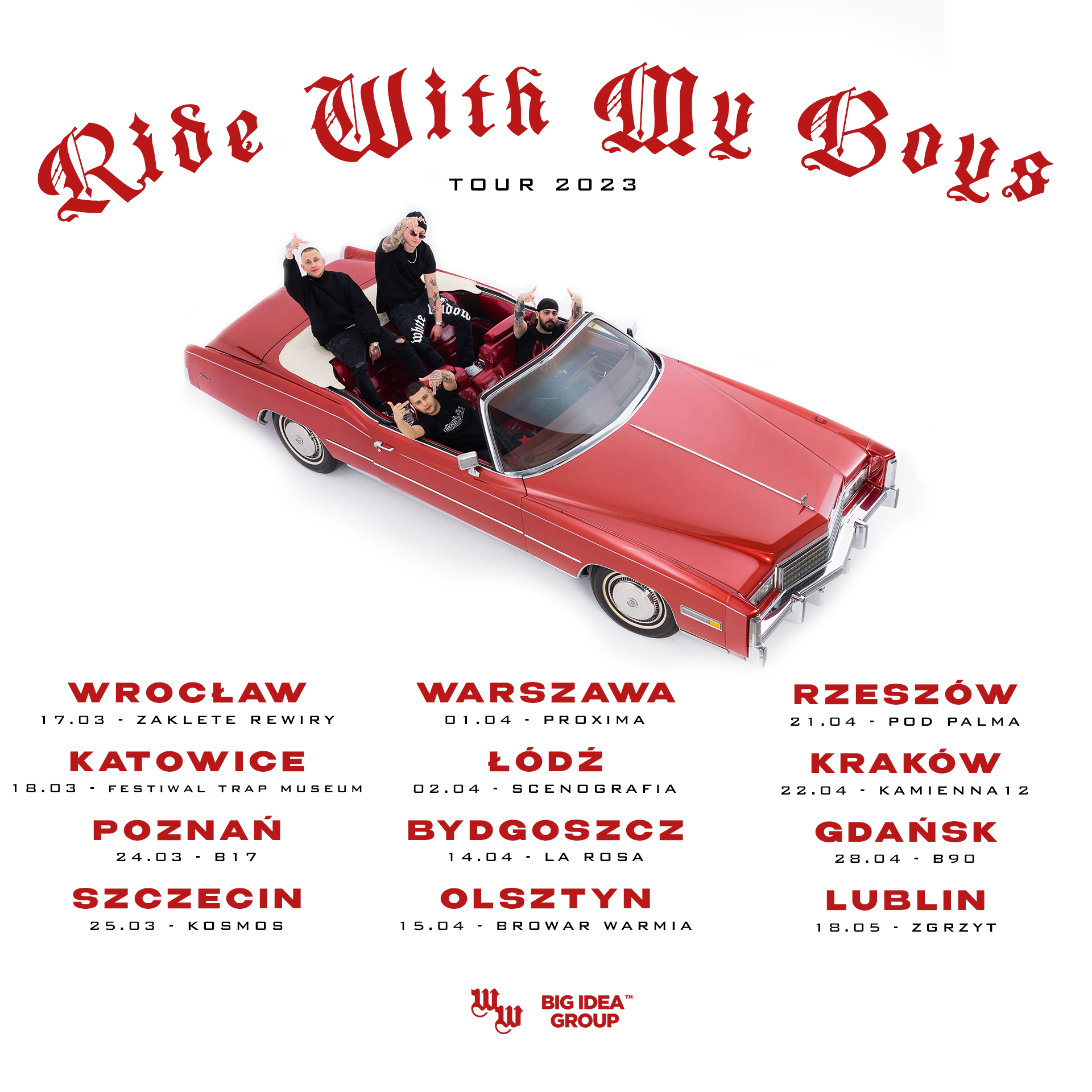 ride with my boys tour 2023 lista koncertów